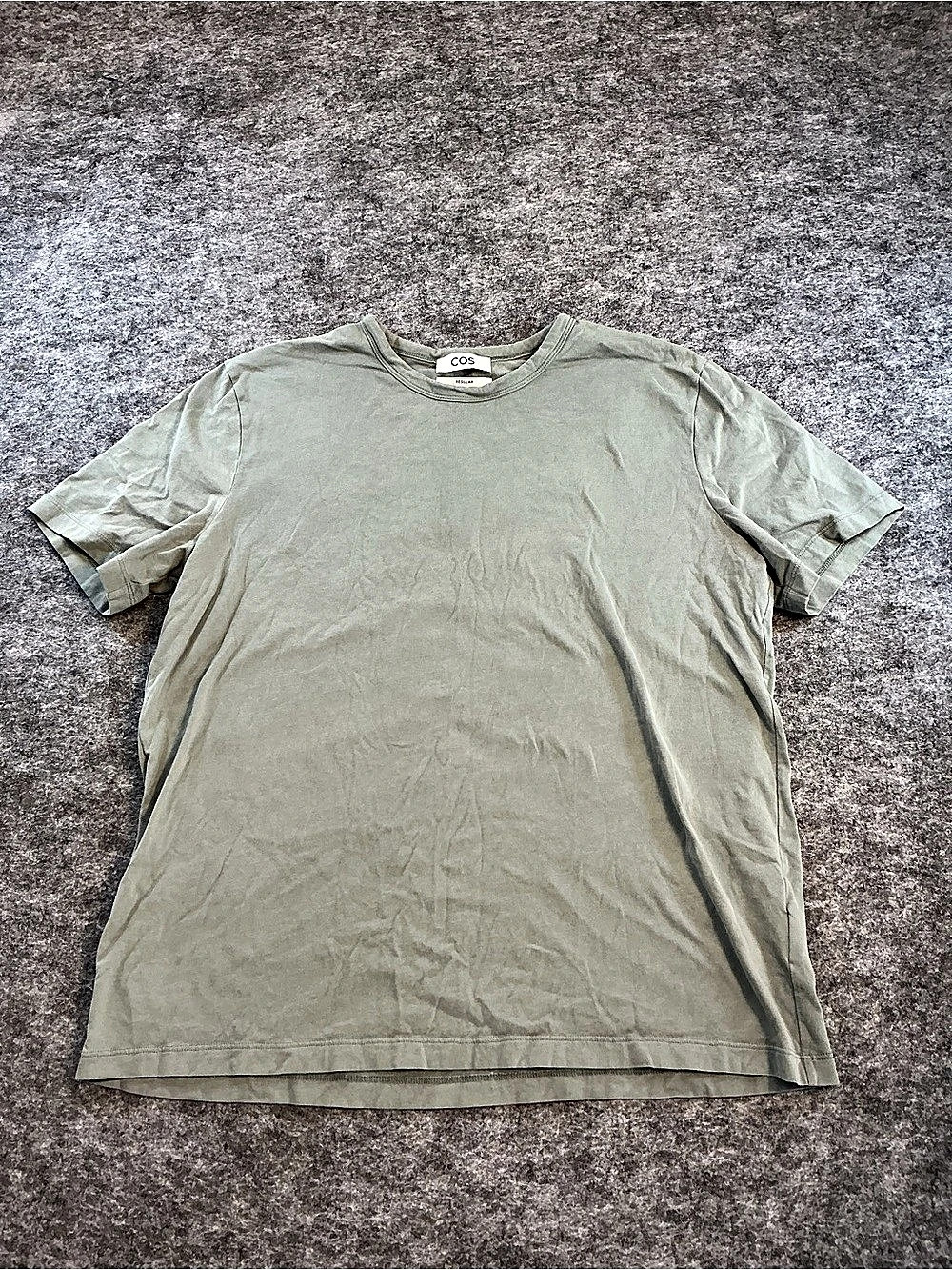 COS Regular-Fit Cotton T-Shirt Short Sleeve Tee in Green Size Large